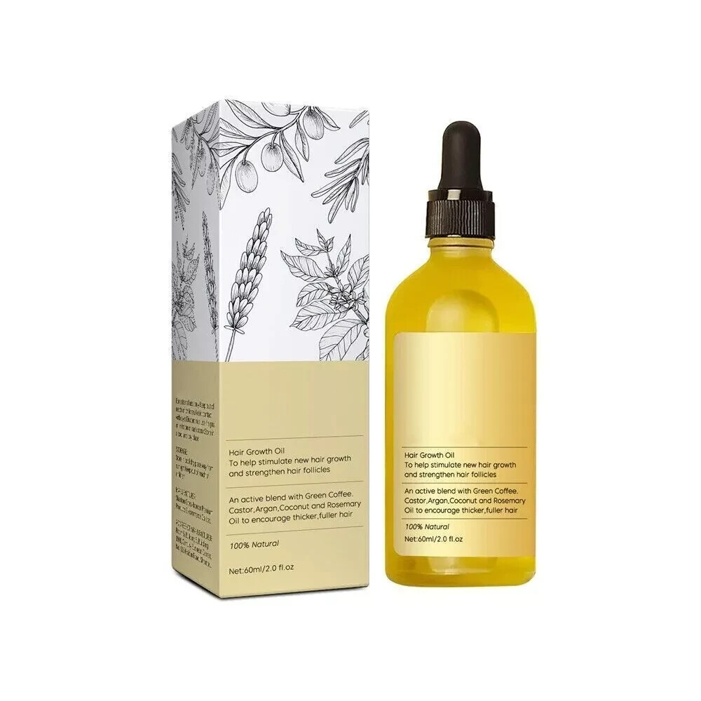 2x Natural Hair Growth Oil Organic Natural Hair Growth Oil 60ml Anti Hair Loss