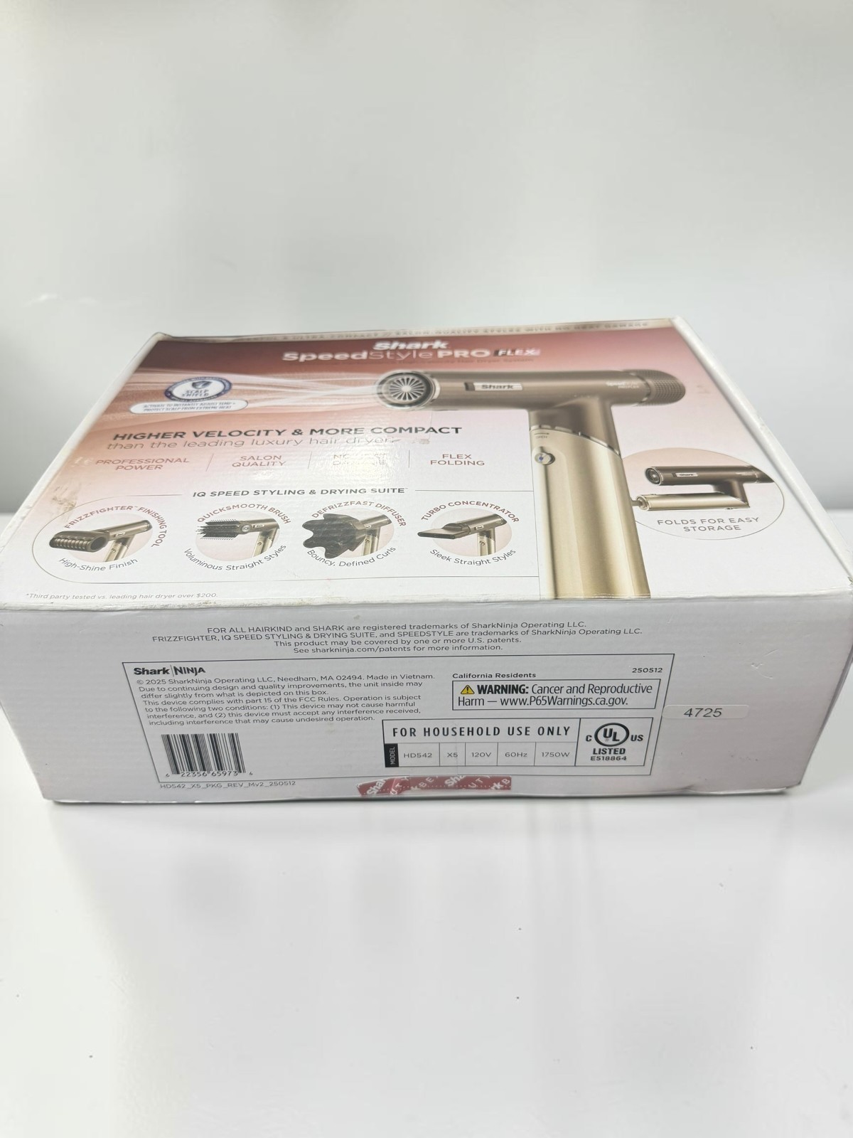 Shark SpeedStyle PRO FLEX Hair Dryer System w/ 4 Styling Attachments Foldable