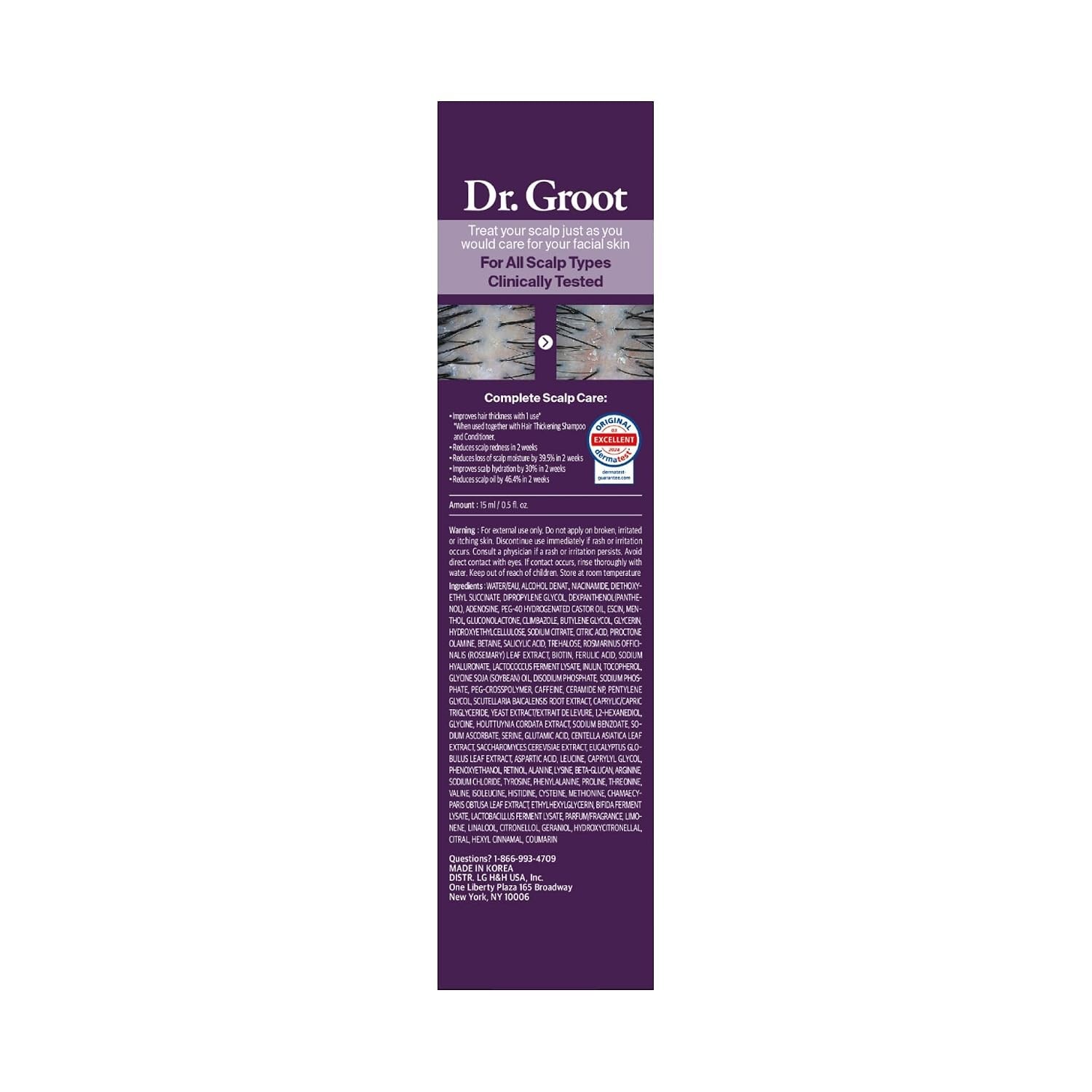 Dr. Groot Award-Winning Hair Thickening Serum for Hair Loss, Korean Hair Care…