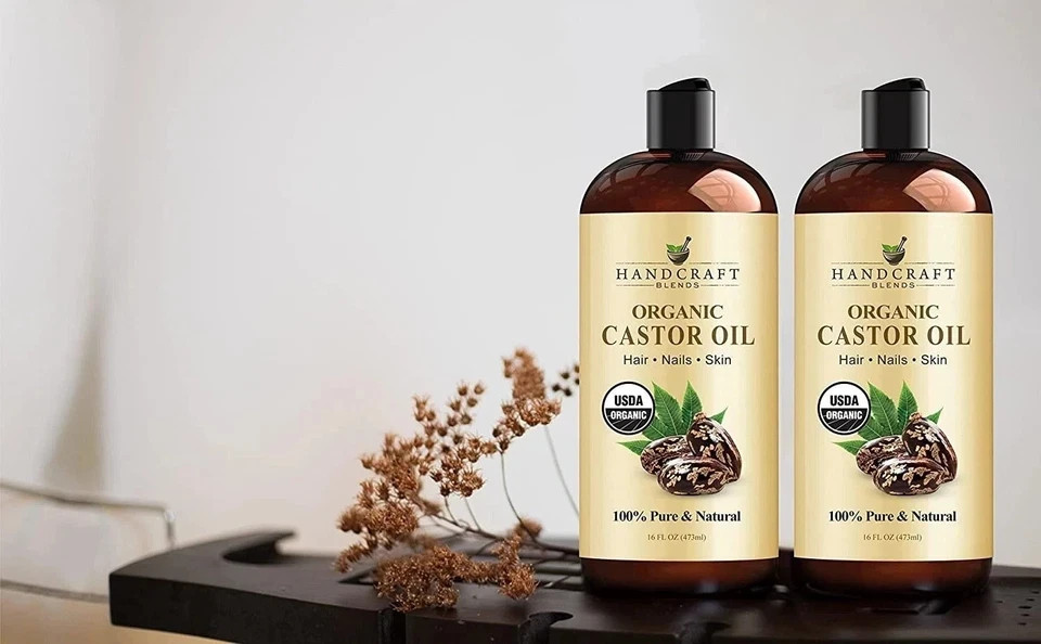 Organic Castor Oil 100% Pure and Hexane-free Cold-pressed Beauty 16 Floz