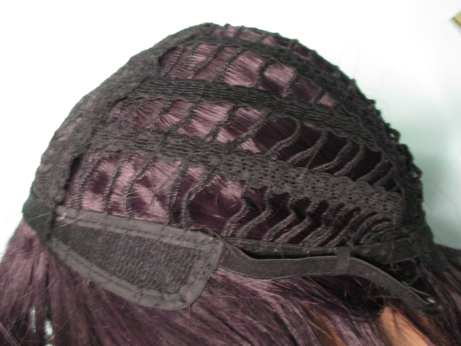 40″ black purple mix BRAIDED long WIG – unbranded
