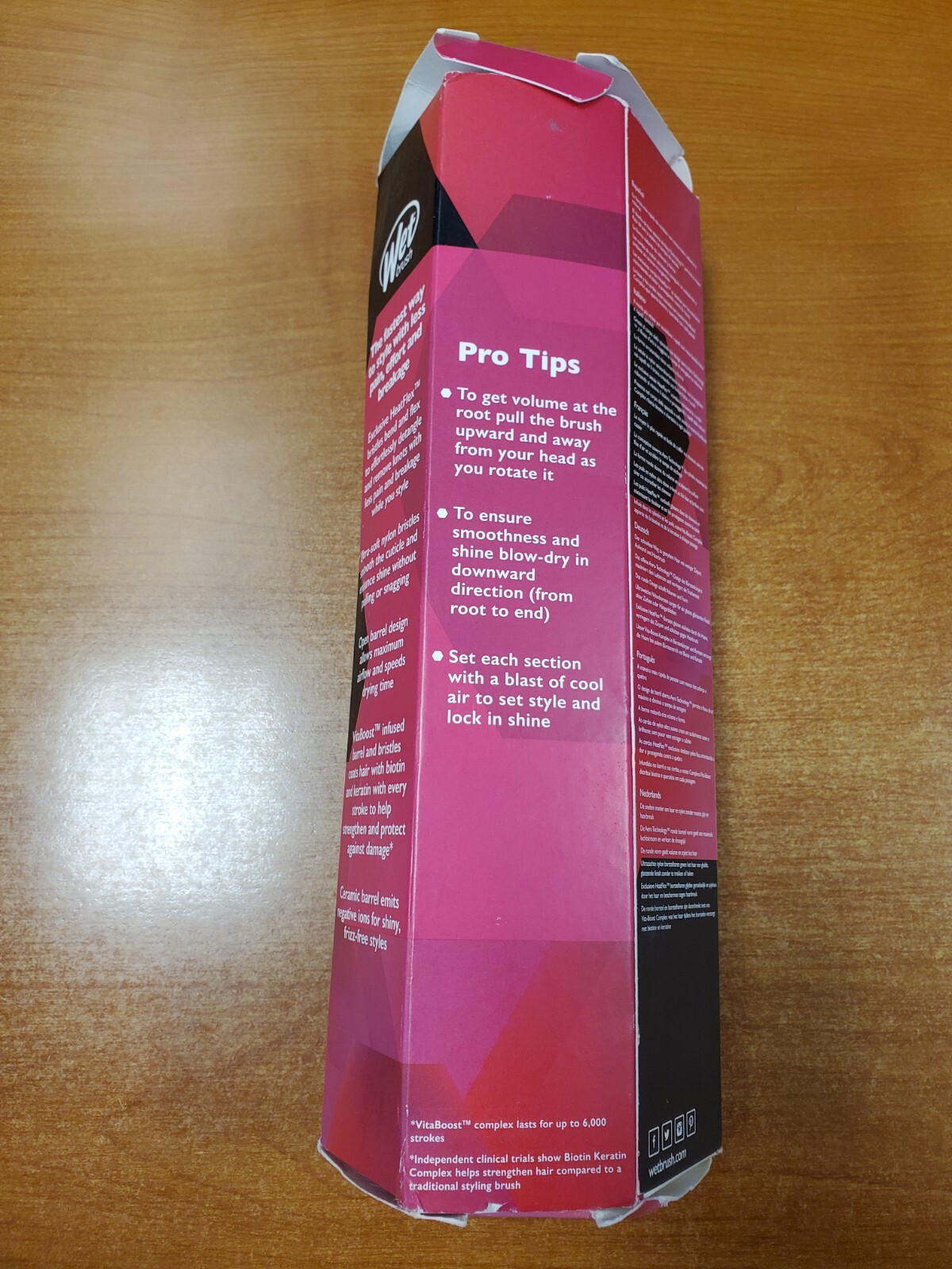 Wet Brush Straighten/Style Round Open Barrel Brush All Hair Types Pink 5309-R3P3