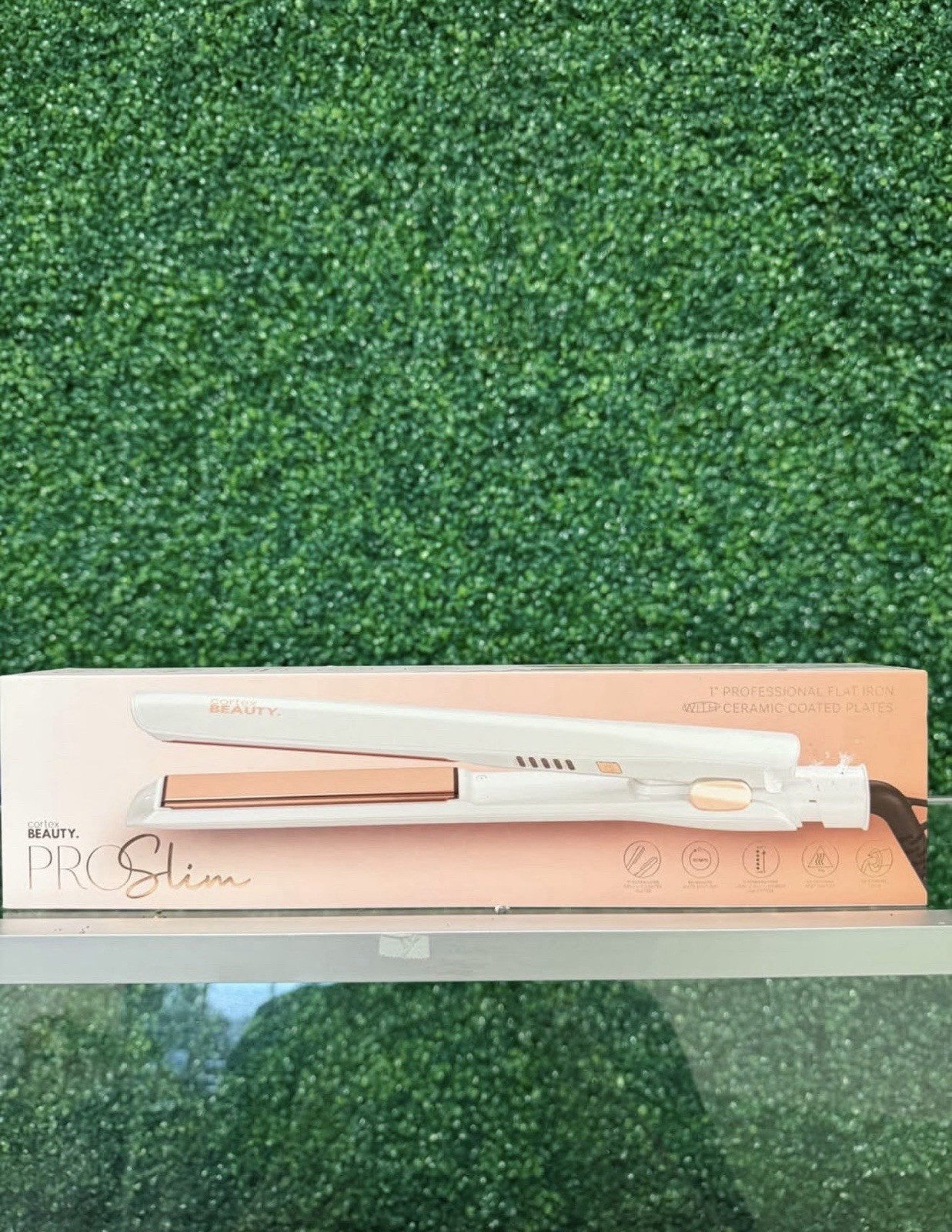 Cortex Beauty Pro Slim 1 in Flat Iron Straightener, Ceramic Coated, White