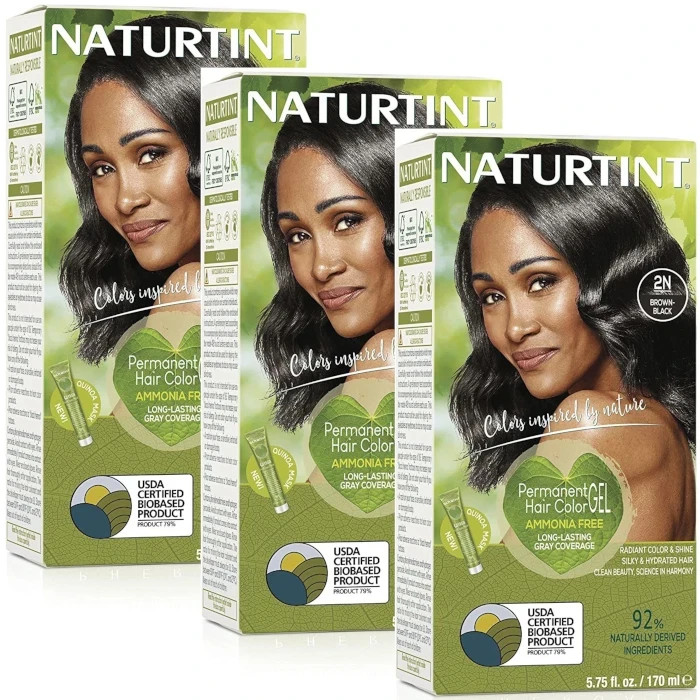 Naturtint Permanent Hair Color Gel 2N Brown-Black 5.75 fl. oz Each (Pack of 3)