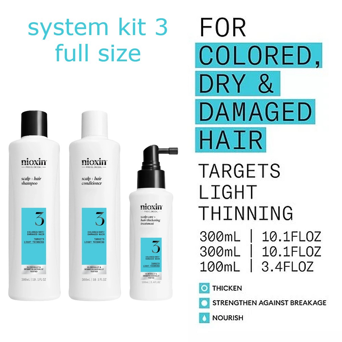 Nioxin Scalp + Hair Thickening System 3 KIT (Full Size)