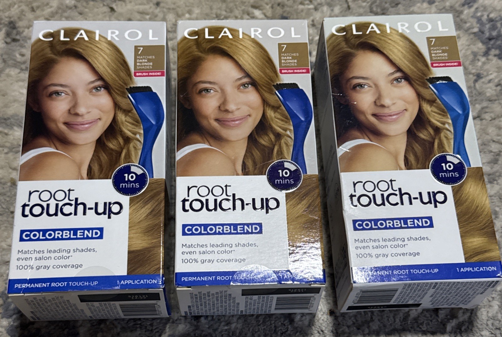 Lot of 3 Clairol Root Touch-Up Colorblend Permanent Color Hair Dye 7 Dark Blonde