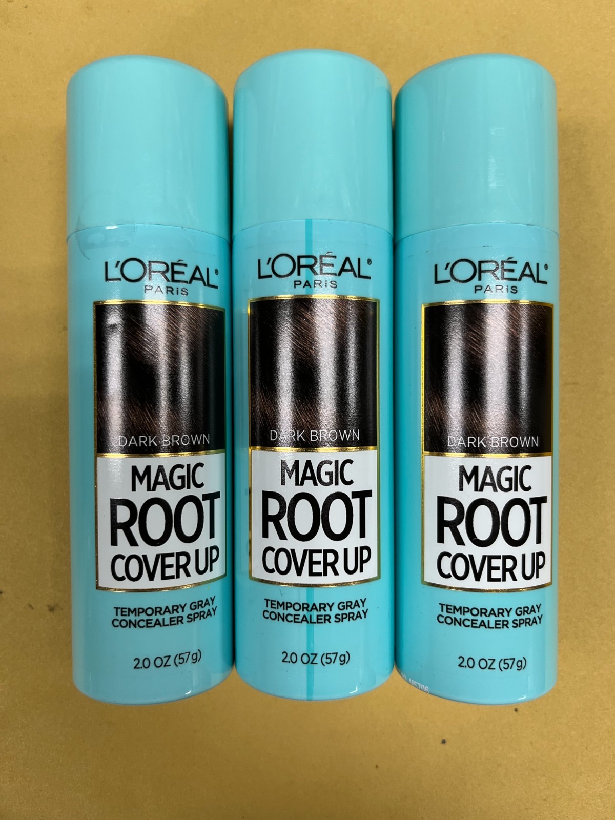 3 New L’Oreal Paris Magic Root Cover Spray Dark Brown – 2oz Each Can