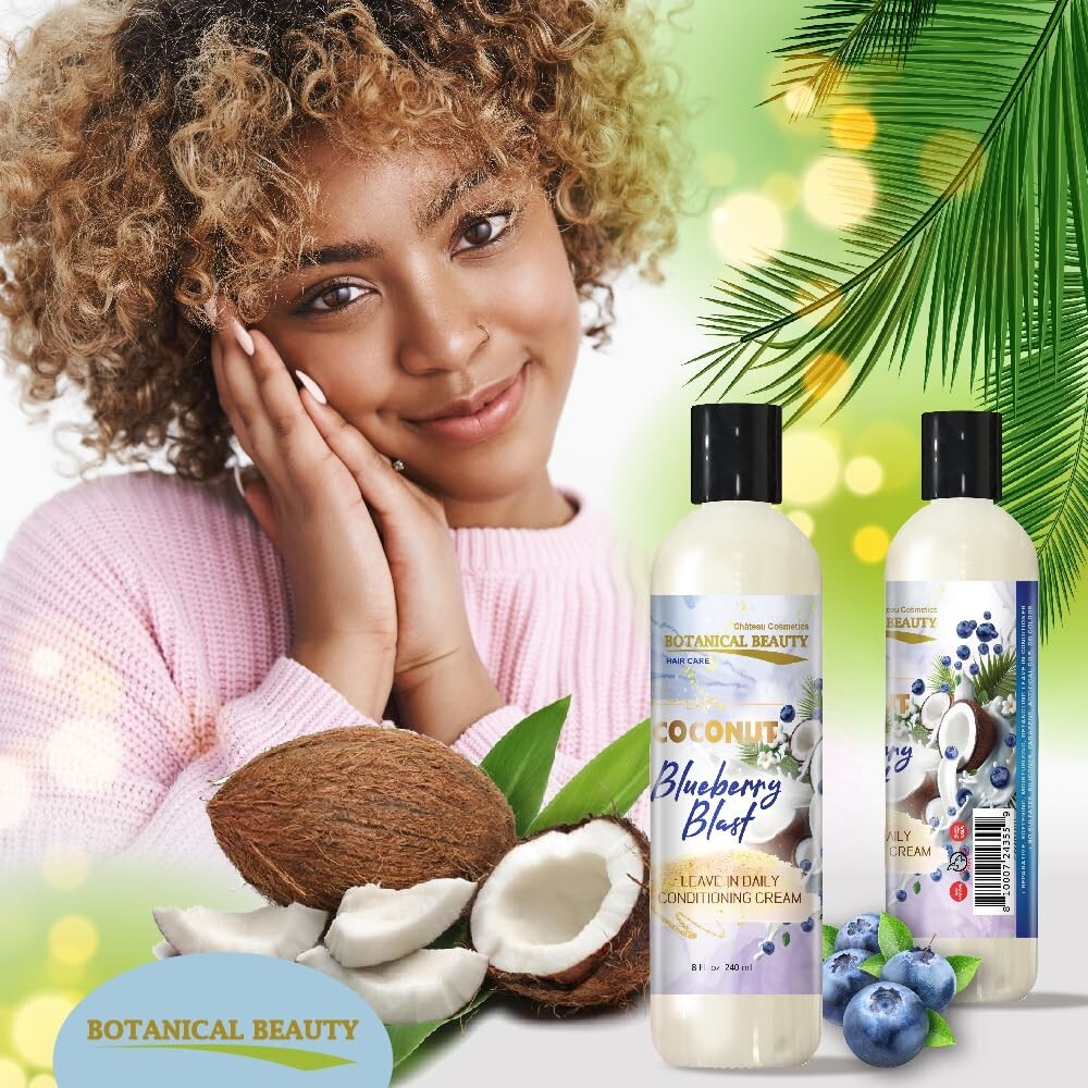 Blueberry Leave-In Conditioner for Hair Softening, Detangling 8oz (Pack of 2)