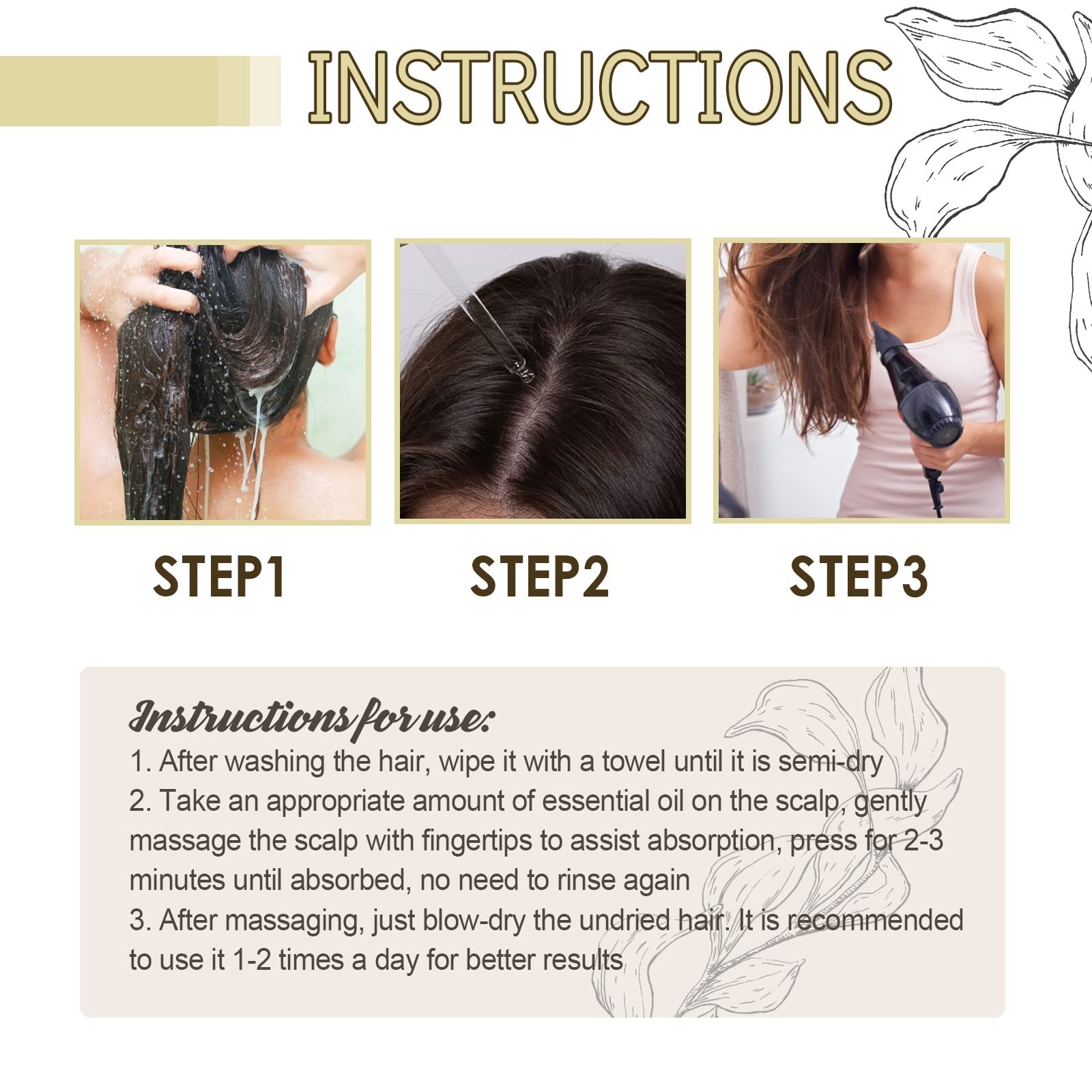 Natural Hair Growth Oil for Dry, Damaged & Thin Hair – Nourishing Unisex Formula