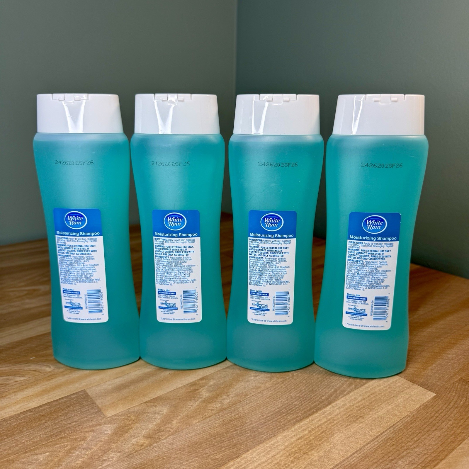 NEW WHITE RAIN Moisturizing Shampoo Ocean Mist 15 fl oz/each Nourish Protect x4