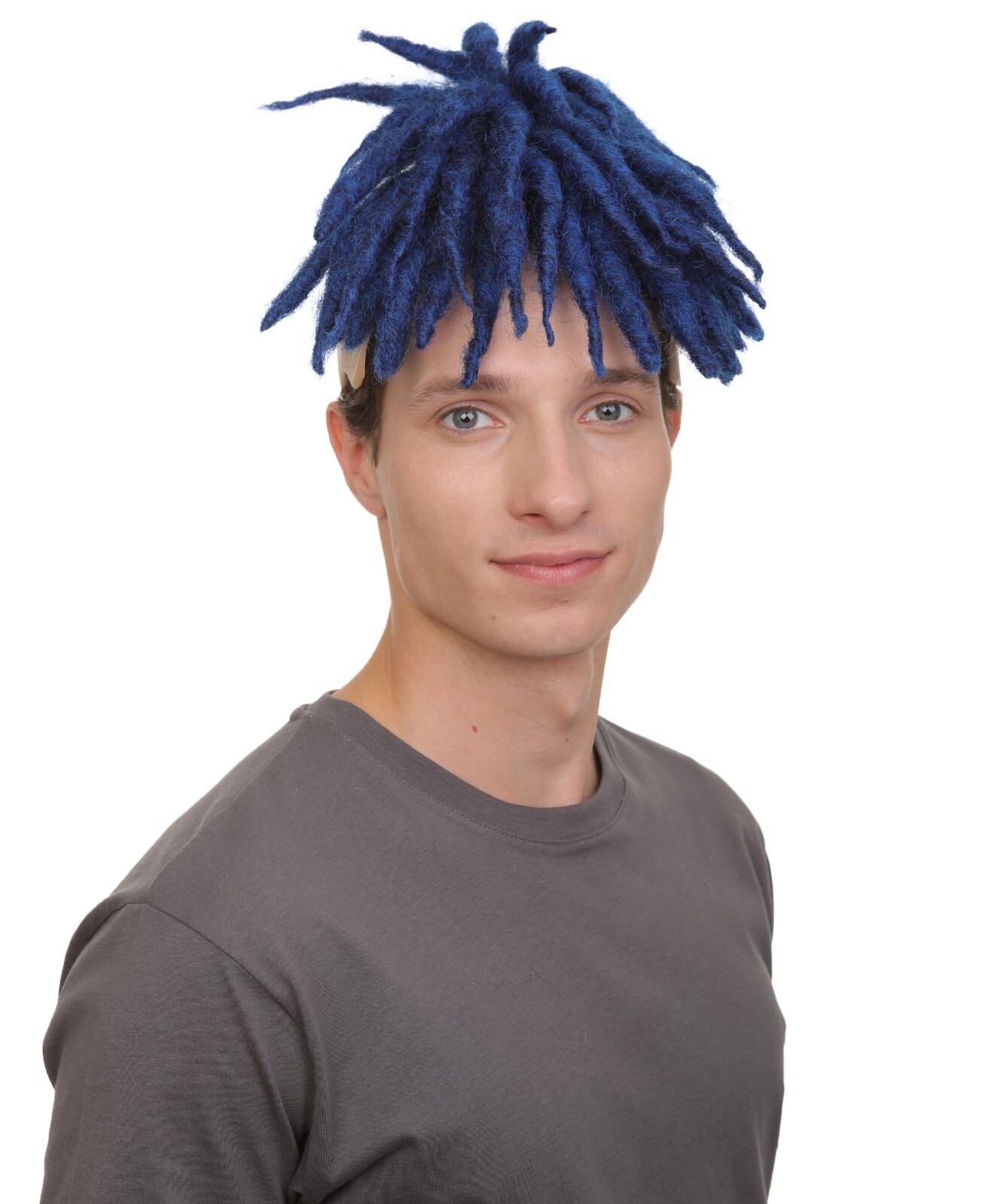 Adult Men’s American Rapper Dark Blue Dreadlock Updo Wig, HM-1508