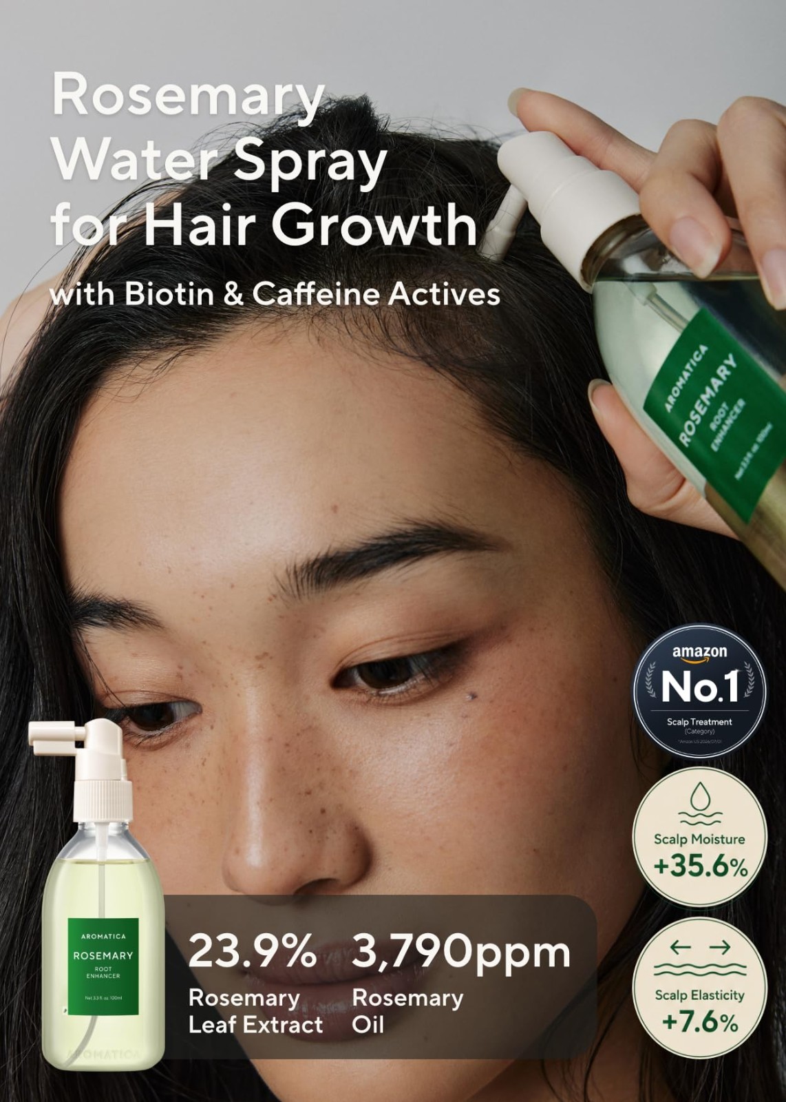 Root Enhancer Rosemary Water Spray for Hair Growth | Caffeine & Biotin Oil, Kore