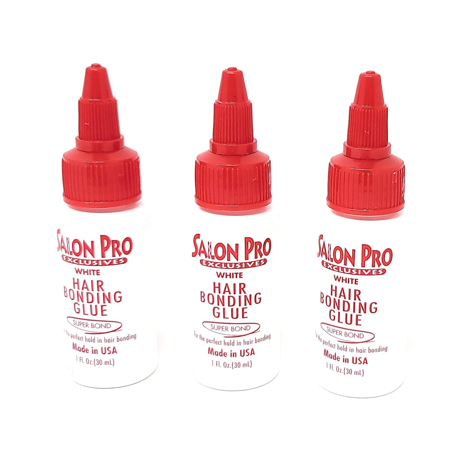 Salon Pro White Hair Bonding Glue [Super Bond] 1 1 Fl Oz (Pack of 3),