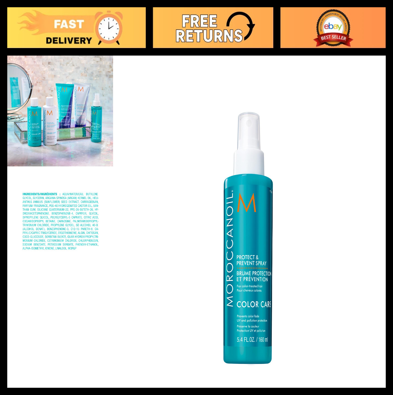 Protect & Prevent Hair Spray – UV Protection, Anti-Frizz, Nourishing Formula