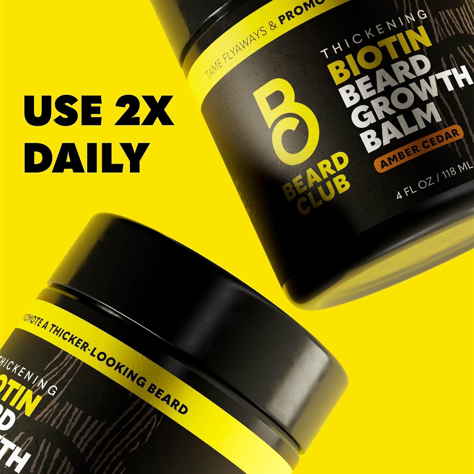 Beard Balm Biotin for Men Shea Butter Castor Coconut Oil 4 oz Moisturizing