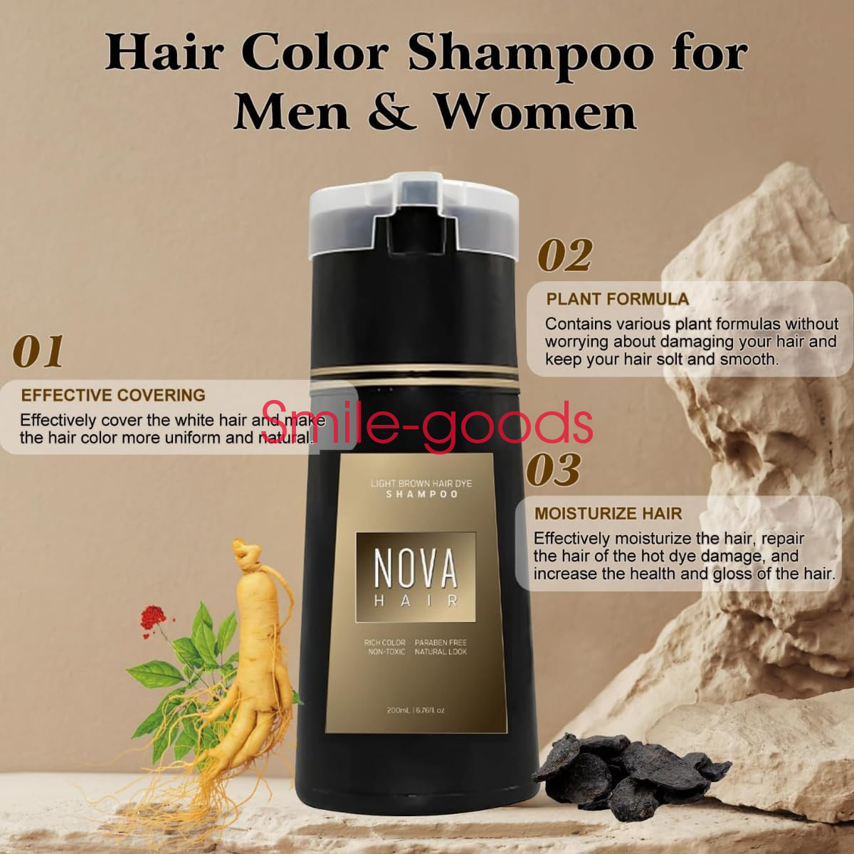 2025 Hair Dye Shampoo, Nova Hair Instant Dye Shampoo,Hair Color Shampoo for Hair