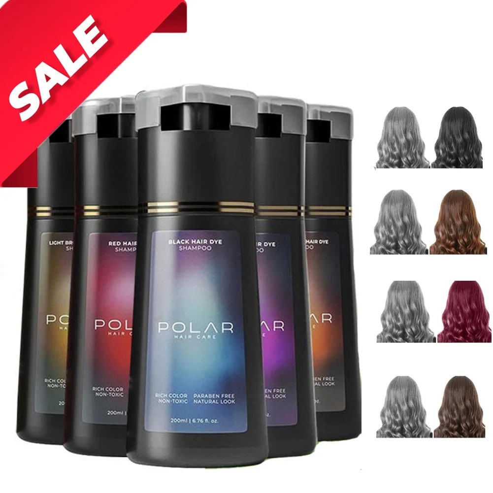 200ml Polar Hair Instant Dye Shampoo Hair Color Shampoo for Hair Natural Color