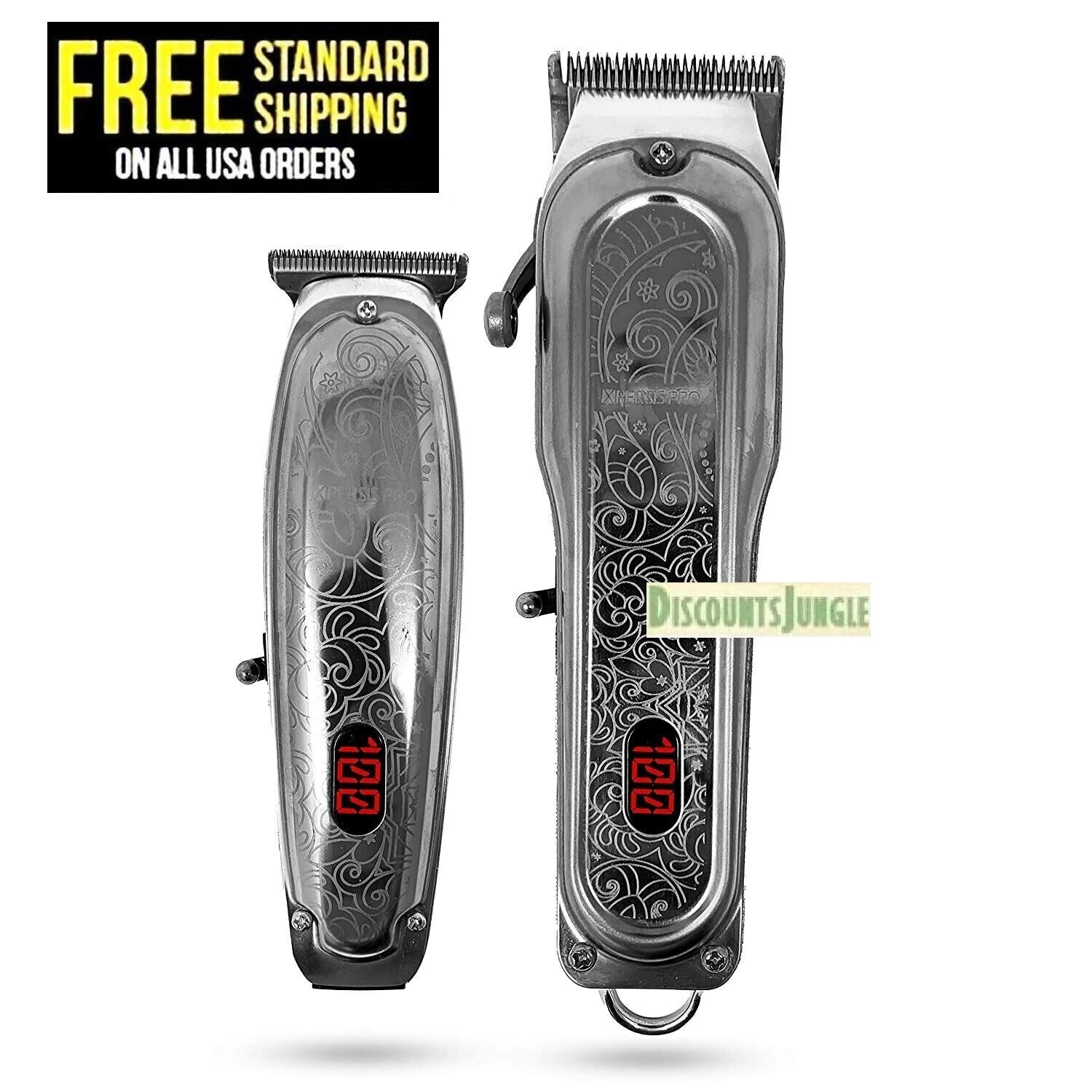 XPERSIS PRO X1988 Metal Cordless PROFESSIONAL Hair tattoo design Clipper+Trimmer