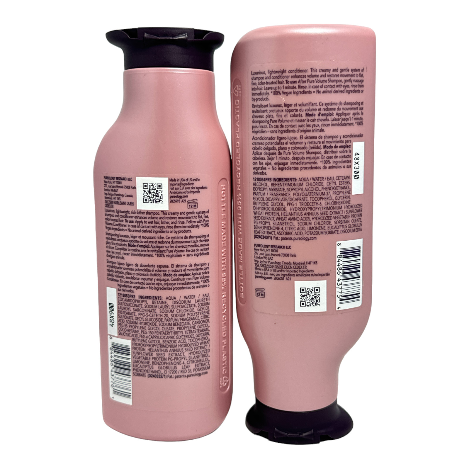 Pureology Pure Volume Shampoo/Conditioner For Flat,Fine,Color-Treated Hair 9oz