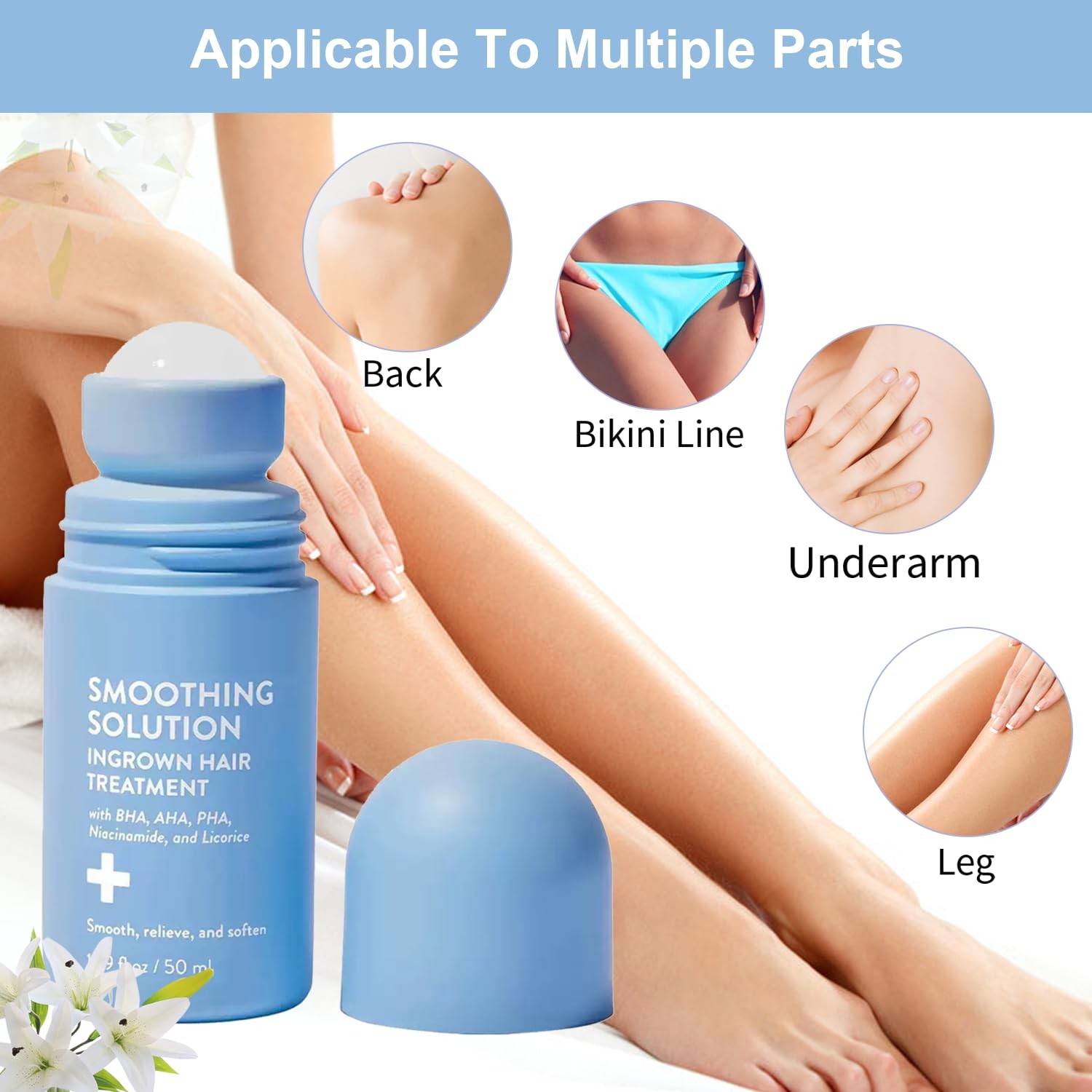 Smoothing Solution Ingrown Hair Treatment Serum for Razor Bumps and Bikini Li…