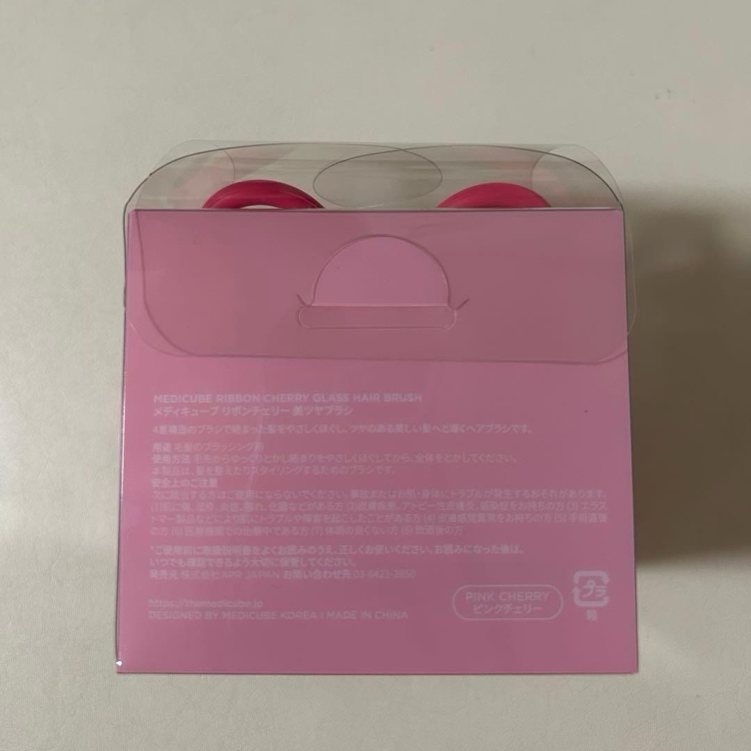 Medicube x FOREVER CHERRY Hair Brush Ribbon Cherry Pink Detangling in Box Kawaii