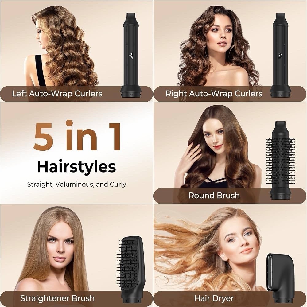 5 In 1 Air Styler, Hair Styler, 1300W Hair Dryer Brush With High-Speed