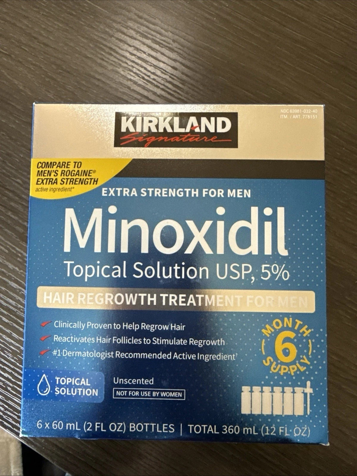 Kirkland Minoxidil 5% Extra Strength Men 6 Month Supply Hair Regrowth