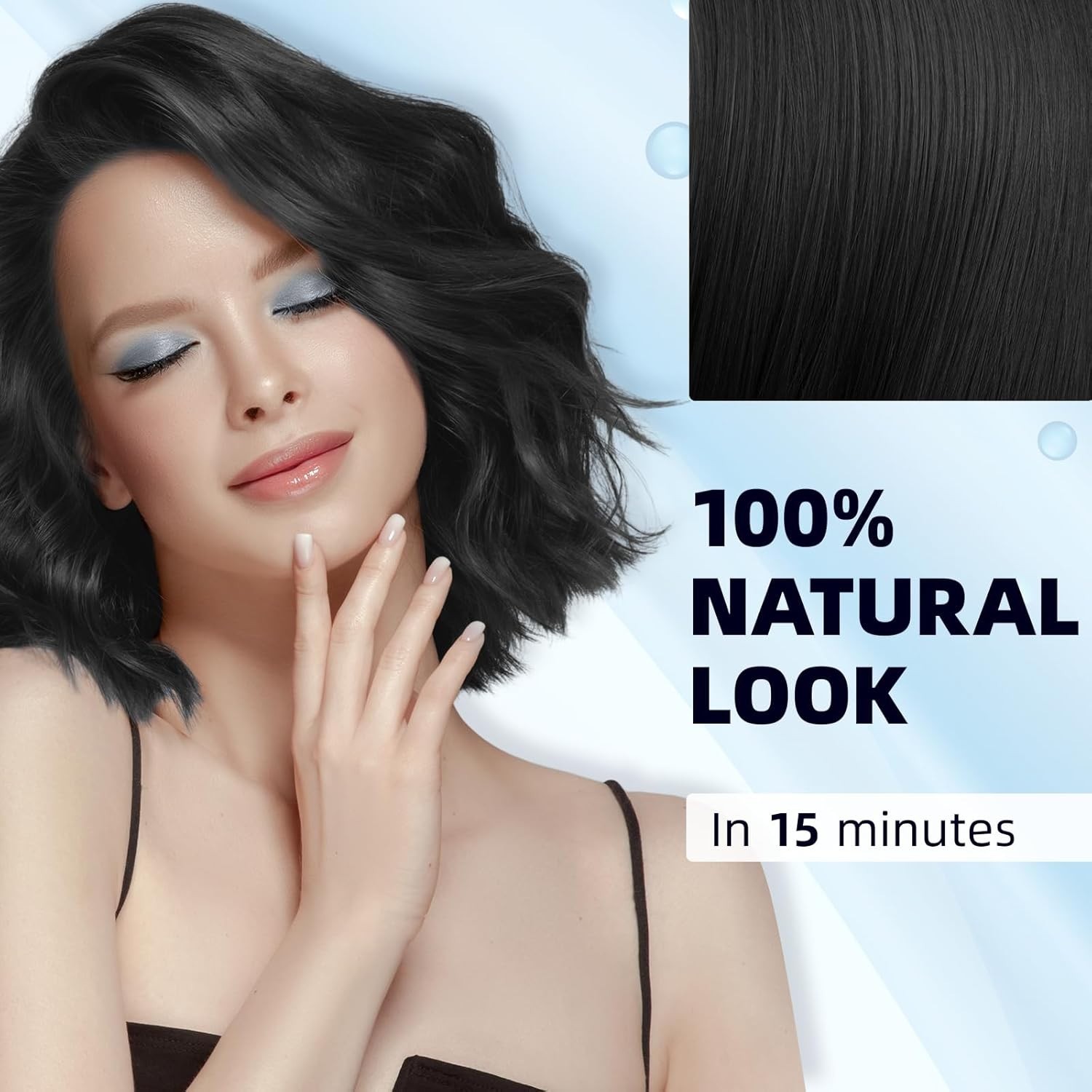 Black Hair Dye Shampoo 3 in 1 for Women/Men for Gray Coverage Instant Hair Color