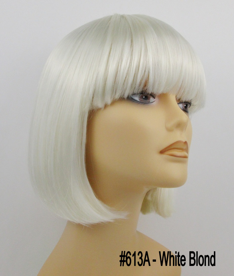 WOMENS SHORT STRAIGHT HAIR CHIN-LENGTH BOB STYLE W/ BANGS CHINA DOLL COSTUME WIG