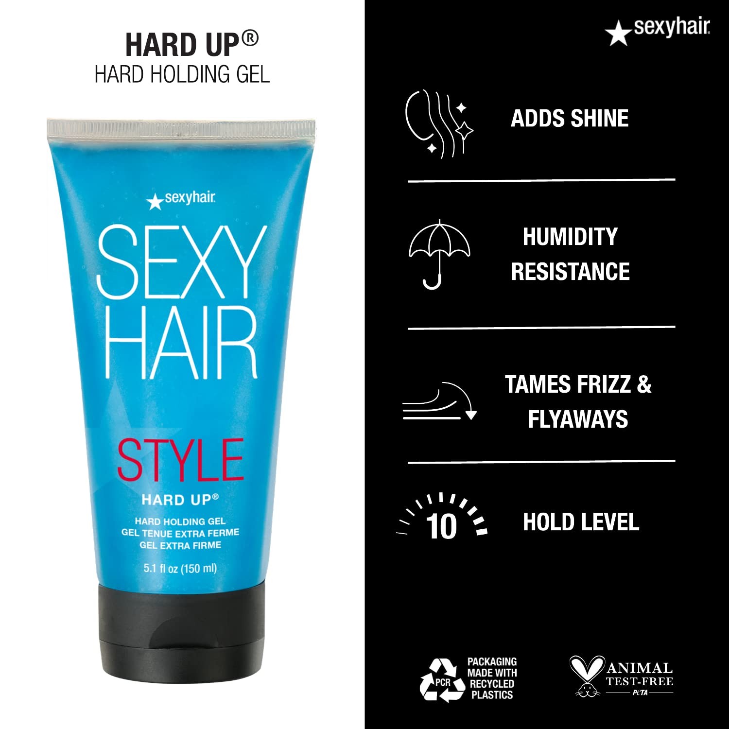 SexyHair Style Hard Up Hard Holding Gel Travel Size, 1.7 Oz | Extreme Hold .