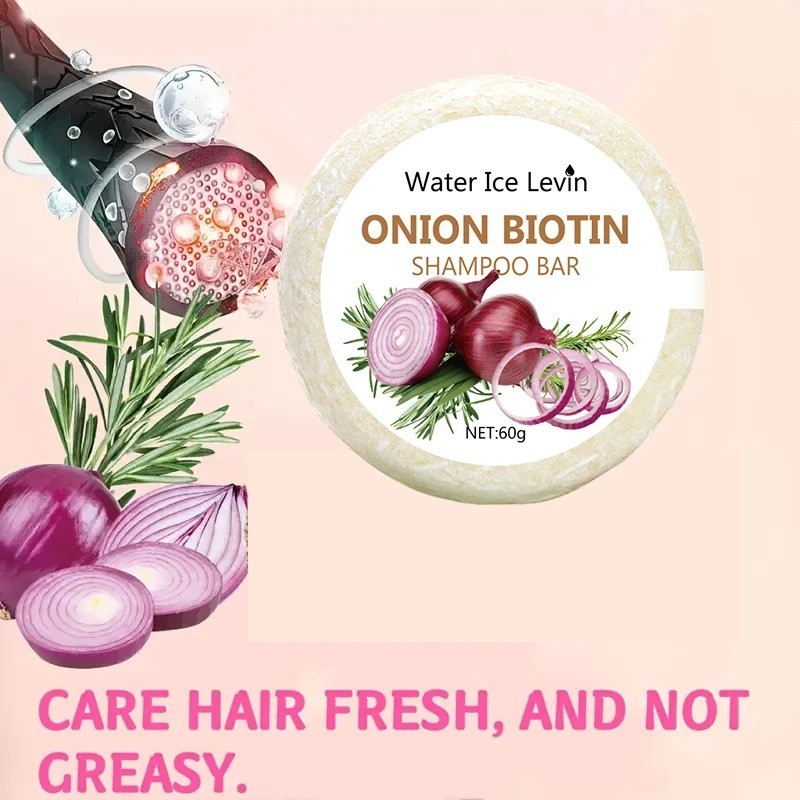 2pcs Onion and Biotin Shampoo Bar Soap, Moisturizing & Soothing