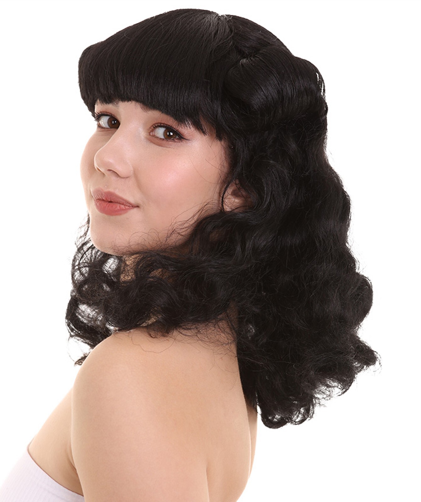 HPO Adult Womens Drag Pin Up Wig, Flame-retardant Synthetic Fiber.HW-3717