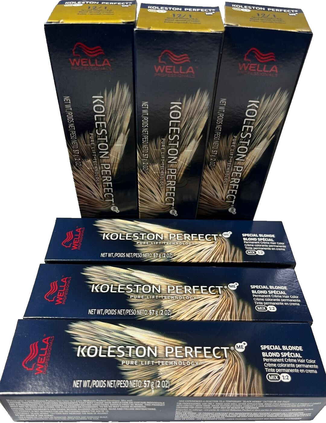 6 Wella Koleston Perfect Me+ Pure Lift 12/1 Special Blonde Ash Hair Color 2 ozea