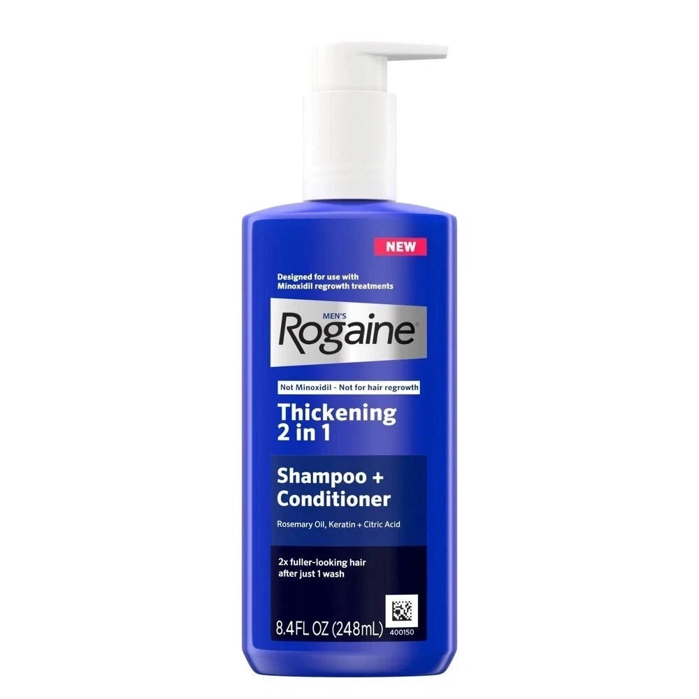 2- New Rogaine Men’s 2 in 1 Thickening Shampoo + Conditioner 8.4oz