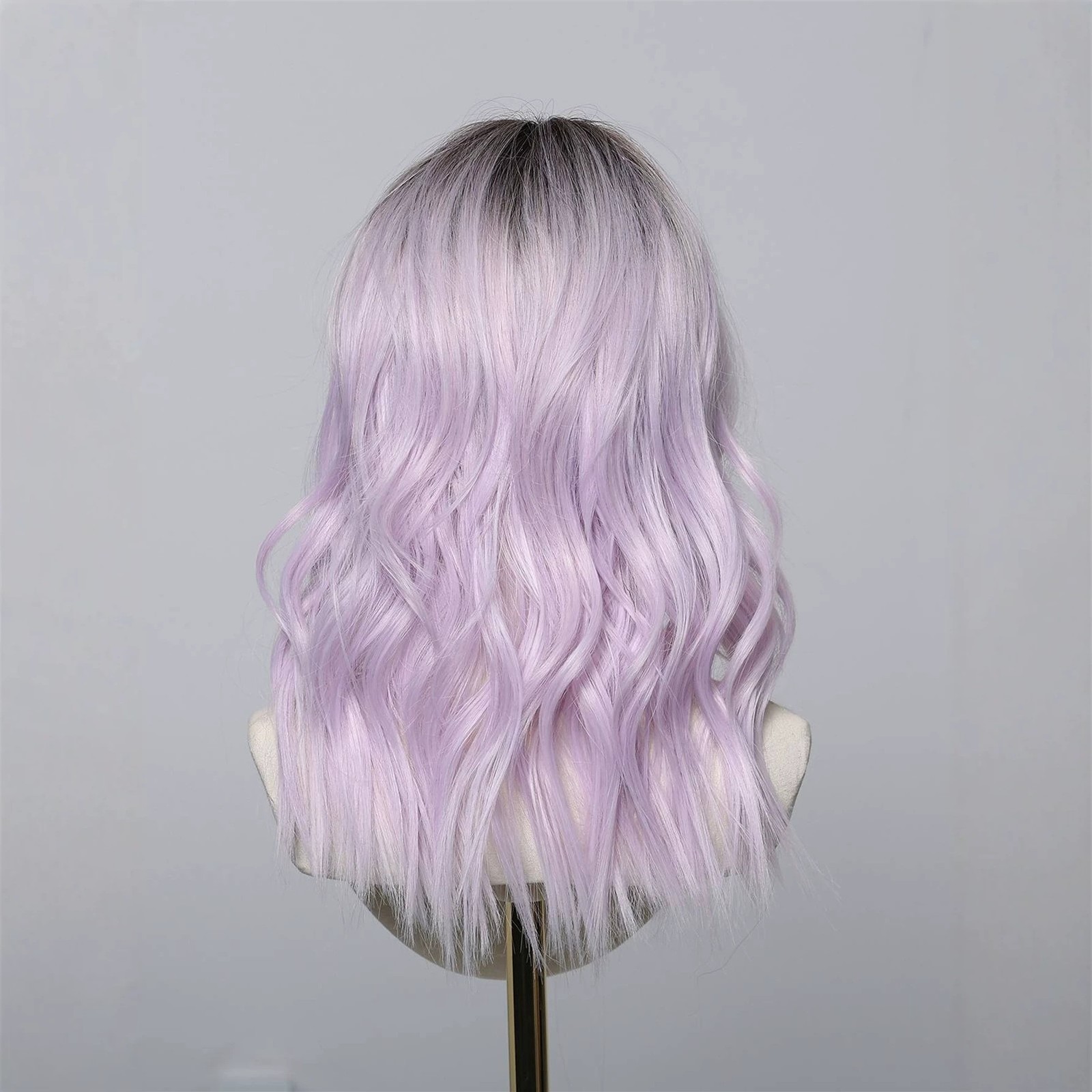 Purple Wig Medium Length Lavender Wigs for White Women Middle Part Bob Wig