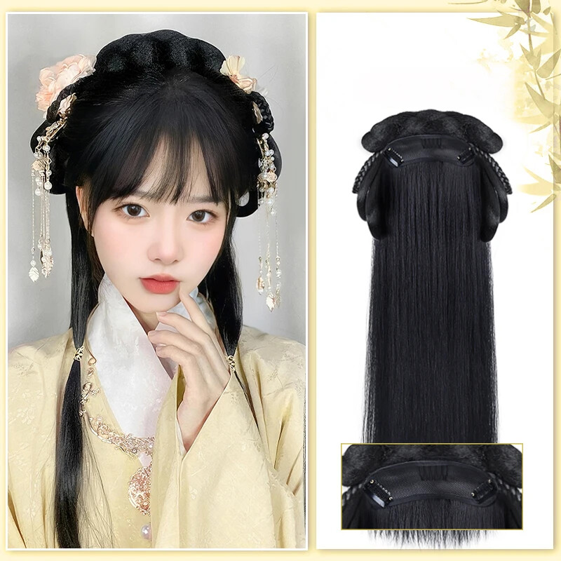 Chinese Ancient Wig Women Hanfu Wigs Headdress Photography Dance Accessory