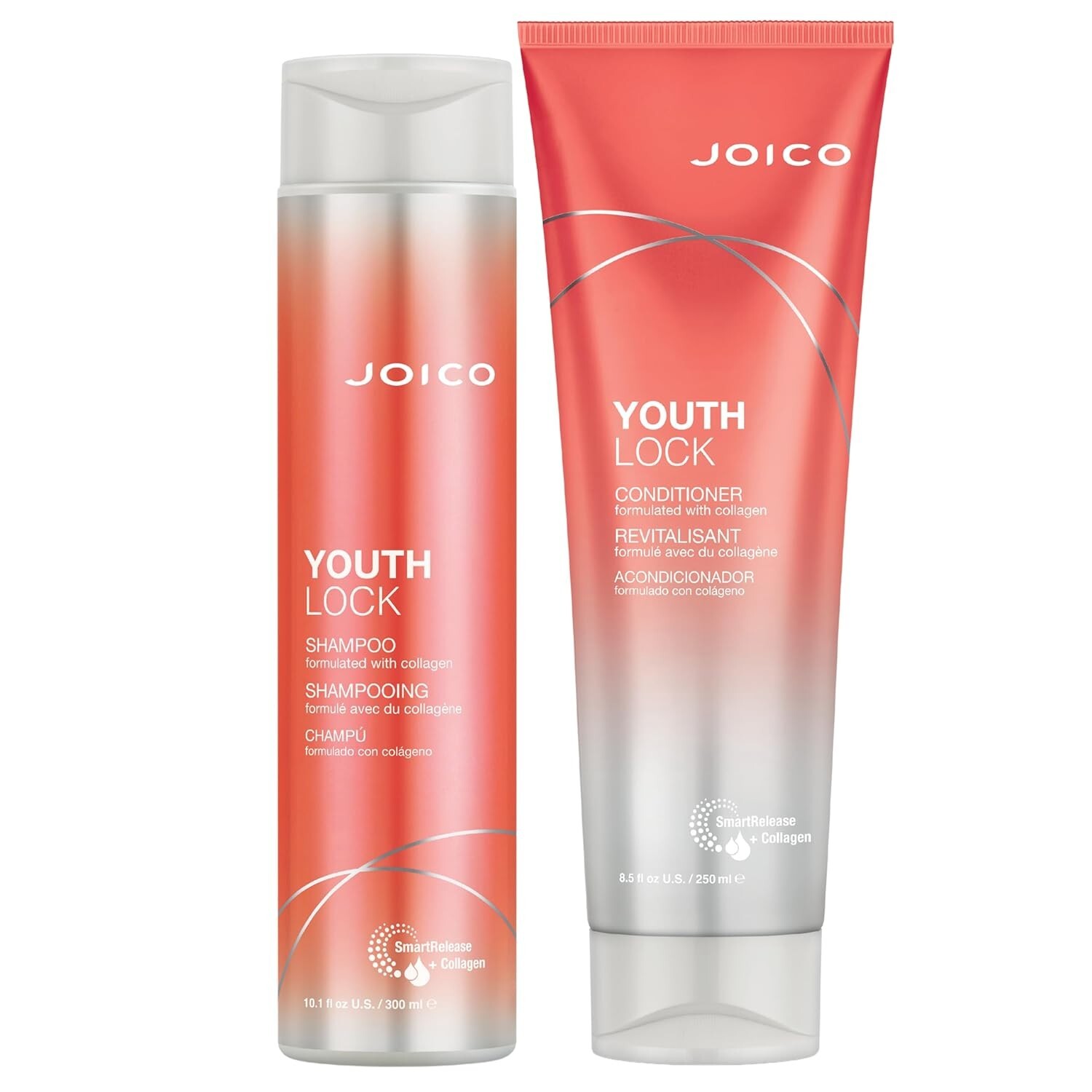 Joico YouthLock Shampoo 10.1 fl oz & Conditioner 8.5 oz Formulated With Collagen