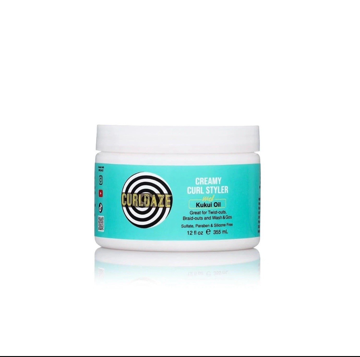 🆕CURLDAZE Creamy Curl Styler Kukui Oil 12 Fl Oz Define Hydrate Soft Curls