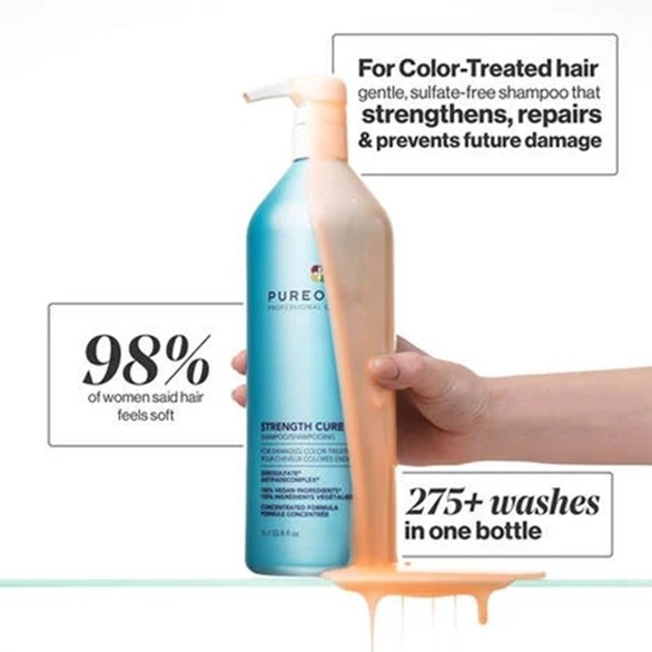 Pureology Strength Cure Shampoo & Conditioner Sealed 33.8 oz Duo + Liter Pumps