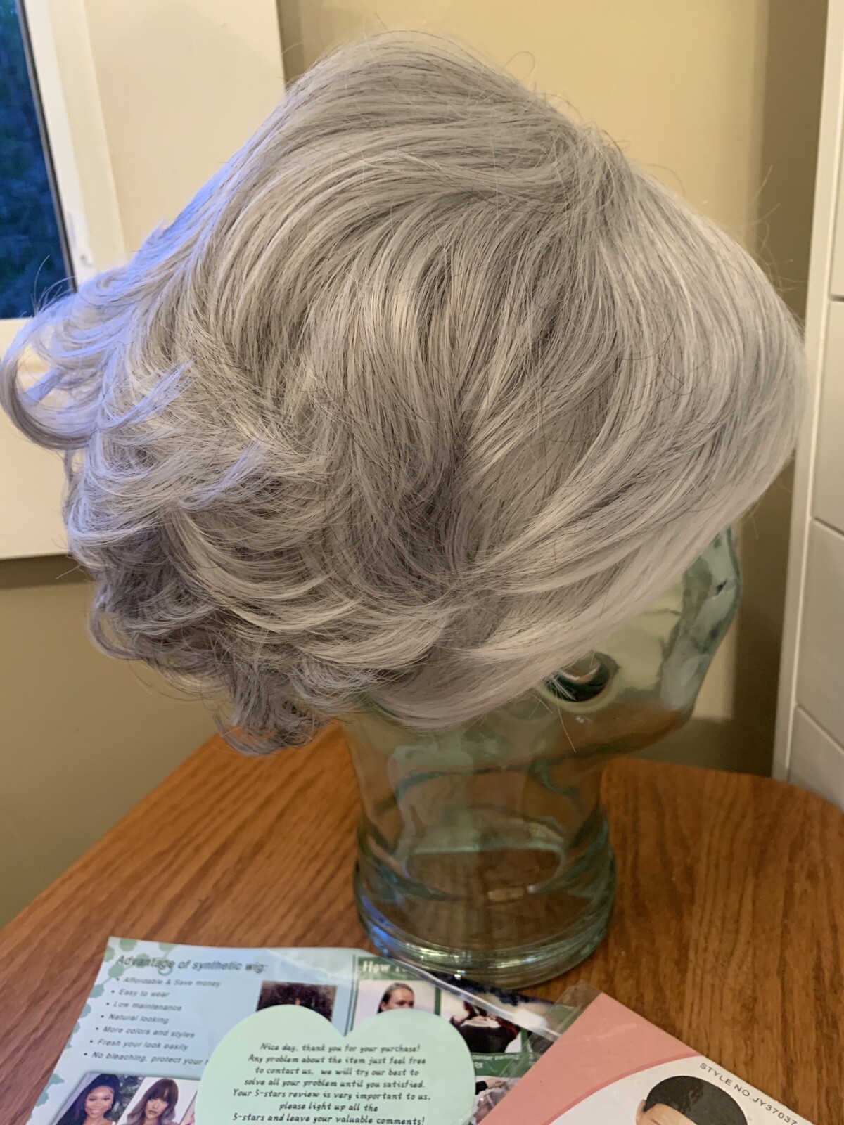 NEW Wig 10 Inch Bob Deep Silver Grey Made in China FREE SHIPPING Lot B W/Wig Cap