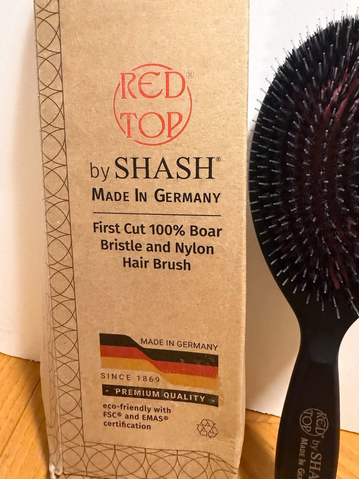 Since 1869 Made In Germany Nylon and 100% First Cut Boar Bristle Brush (Used)