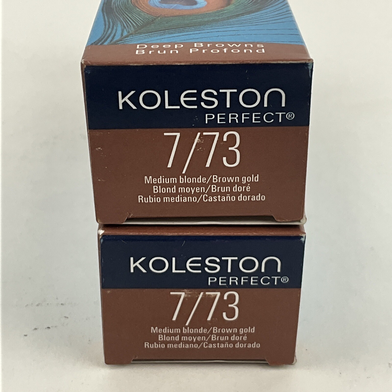 2 x Wells Koleston Perfect Medium Blonde Brown Gold Permanent Crème color 7/73