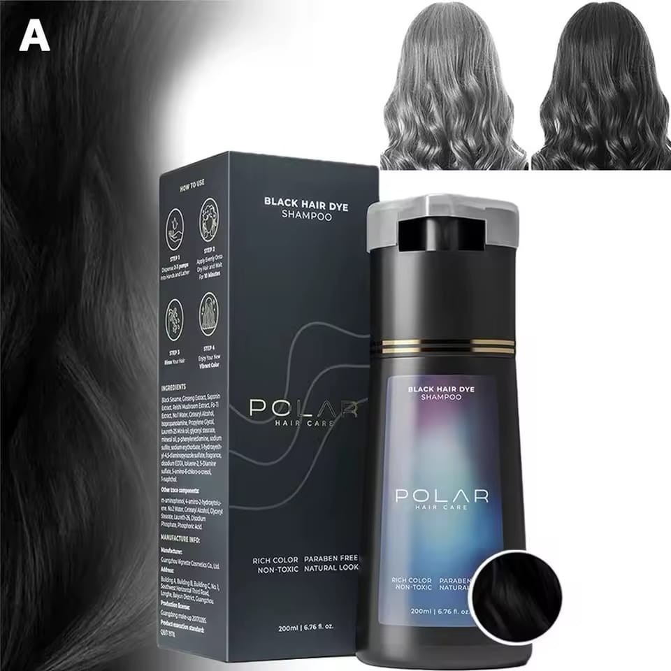 200ml Polar Hair Instant Dye Shampoo Hair Color Shampoo for Hair Natural Color