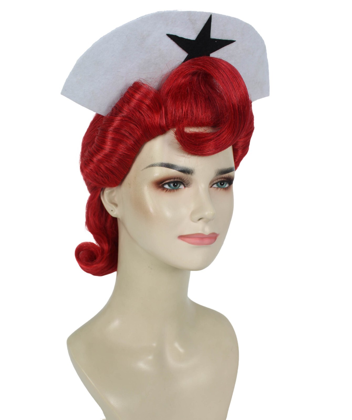 HPO Adult Unisex Dark Red Drag Queen Wig, Best for Halloween, Flame-retardant
