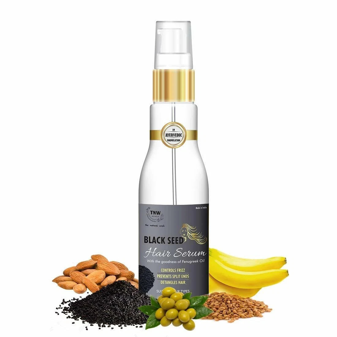 TNW-The Natural Wash Black Seed Hair Serum for Women & Men 100ml free shiiping