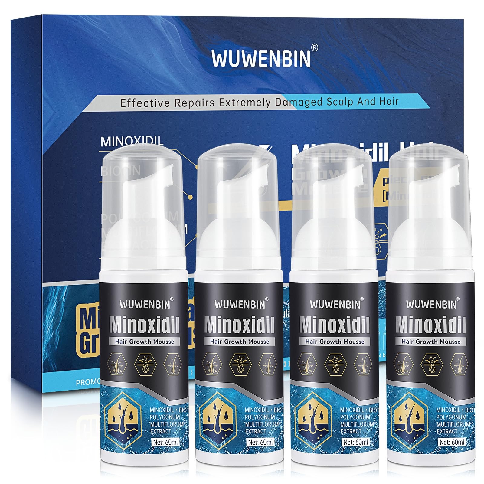 5% Minoxidil & Biotin Hair Growth Treatment for Thicker Hair 8 Month Supply