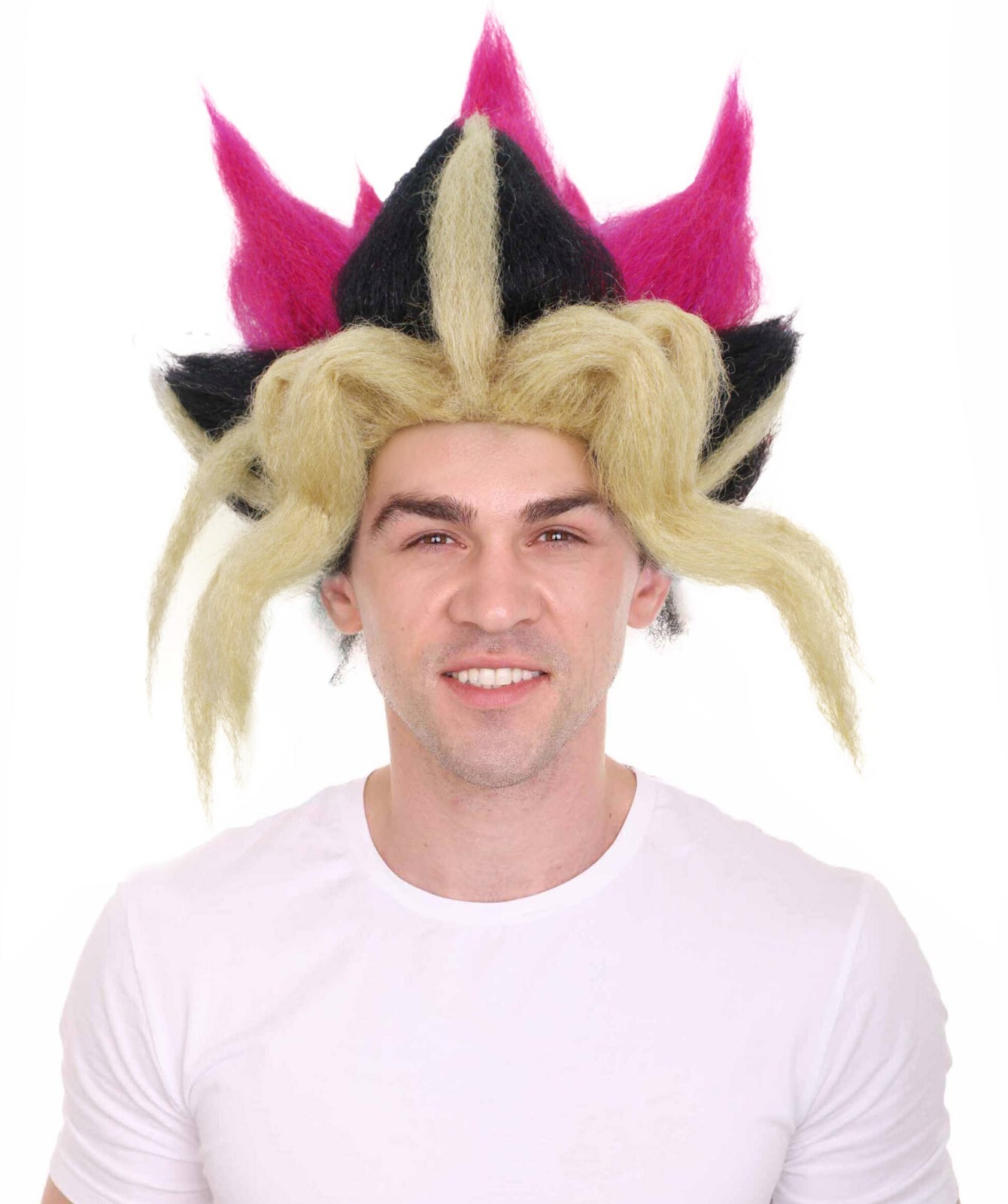 HPO Adult Men’s King of Games Multicolor Wig | Best for Halloween,HM-1625