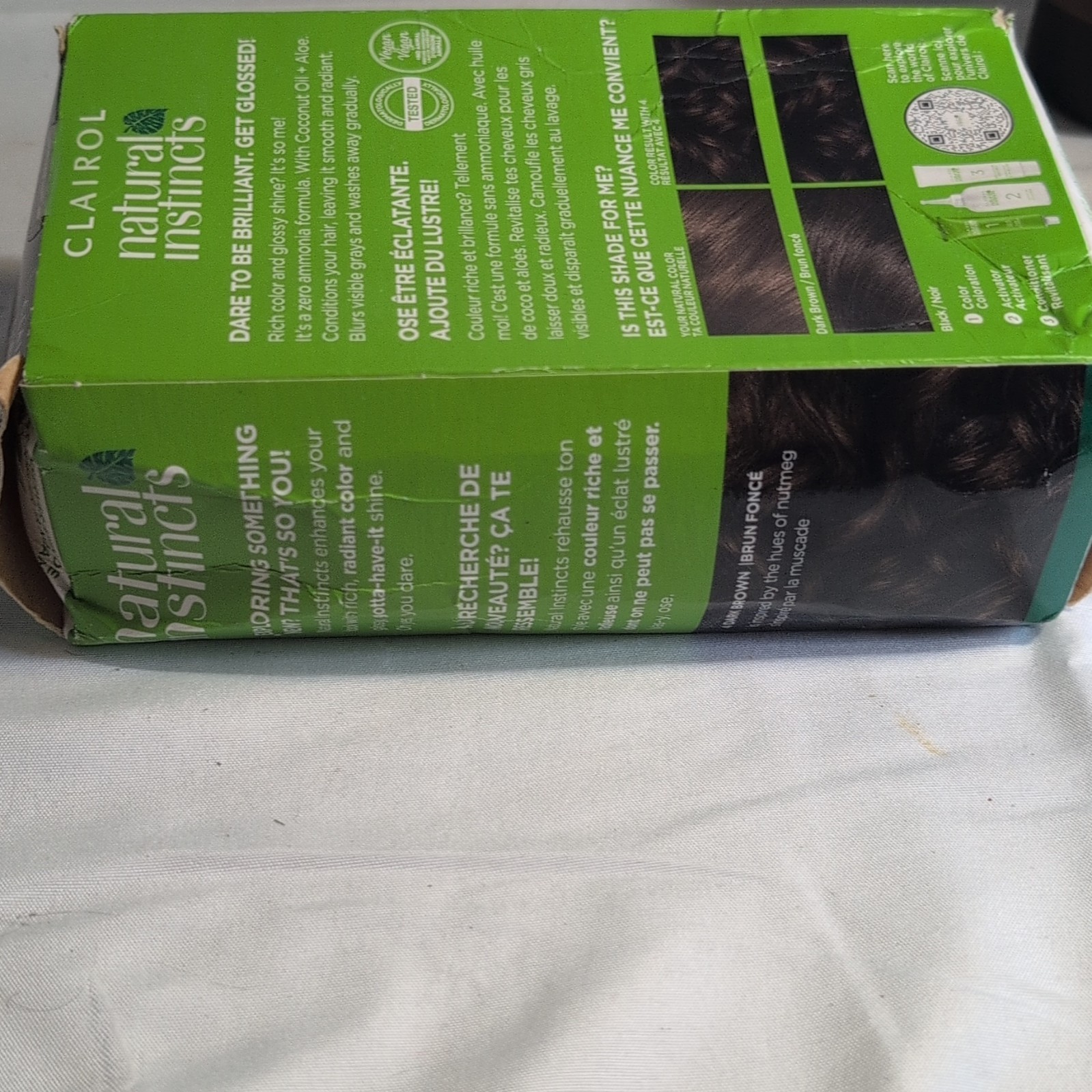 Clairol Natural Instincts Hair Dye 4 Dark Brown Zero Ammonia Vegan Cream