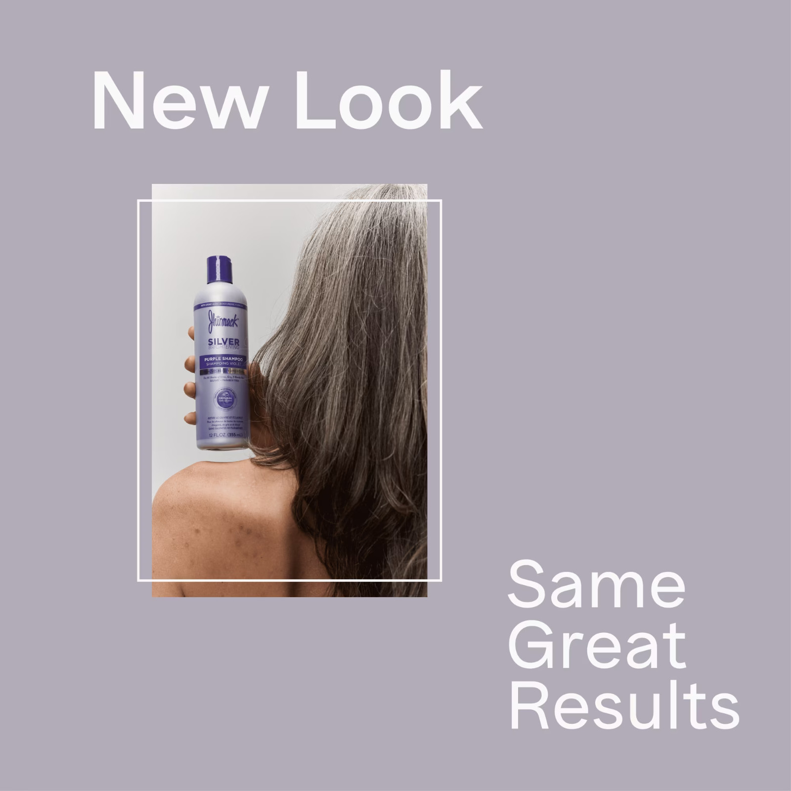 Jhirmack Silver Brightening Purple Shampoo for All Shades of Gray, White 12 floz