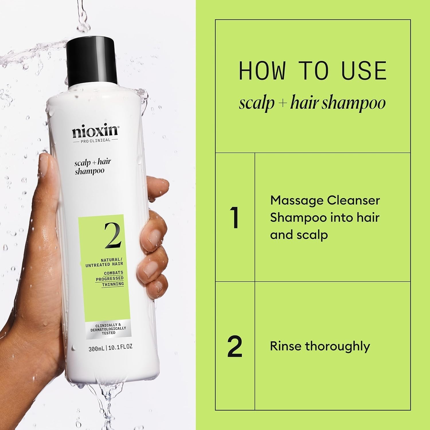 Natural Hair Thickening Shampoo: System 2 with Niacinamide & Biotin, 10.1 Fl Oz